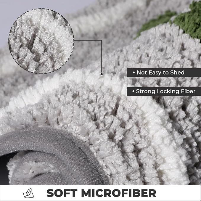 Simplicity Flower Bathroom Mat Non Slip Bath Rug Extra Absorbent and Soft Microfiber Bath Carpet Machine Washable Bath Rug for The Entrance of The Door, Bathroom and Bedroom (31"x20",Grey)