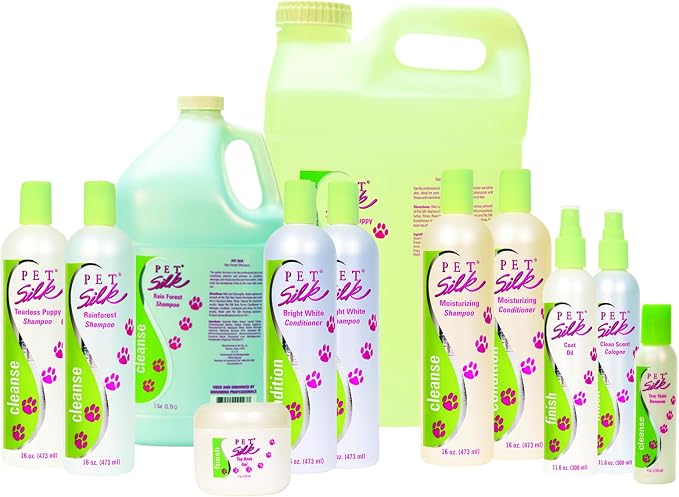 Pet Silk Hypoallergenic Shampoo, Free of Dyes and Fragrances, Specially Designed for Pet's with Sensitive Skin, Infused with Keratin, Achieve a Strong, Healthy & Smooth Coat for Your pet! (1 GAL)