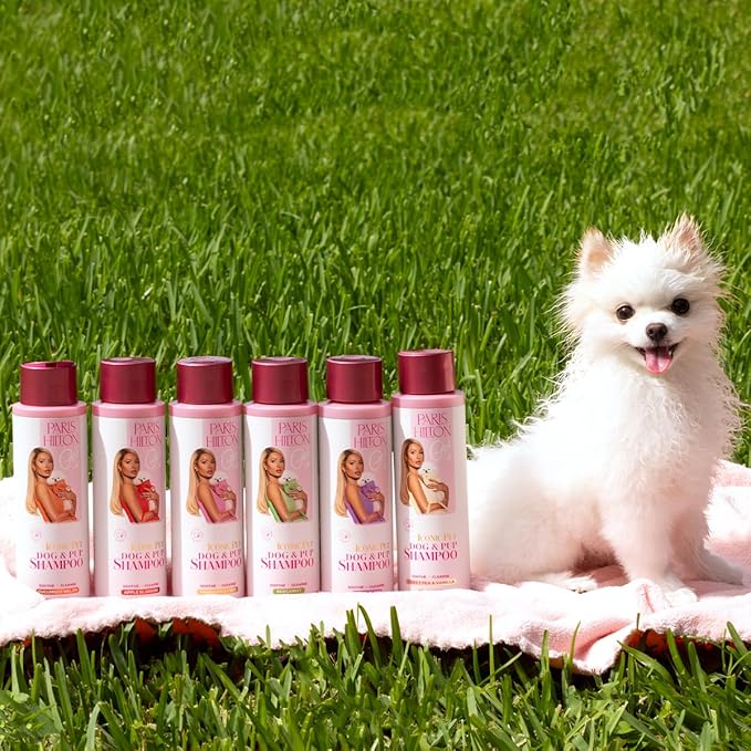 Paris Hilton Dog Shampoo - Gentle Calming Lavender Scent, Sulfate-Free Vegan & Hypoallergenic for All Dog Breeds, with Oatmeal & Aloe for Healthy Coats & Salon-Quality Grooming, 16oz (480ml)