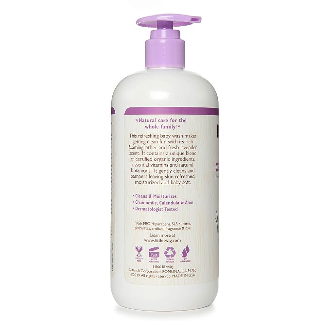 Little Twig 2-in-1 Baby Wash, Hypoallergenic Body Wash with Organic Ingredients, Baby Bath Essentials, Calming Lavender, 17 fl. oz.