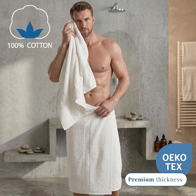 Oversized Bath Towels - 36 x 72 Extra Large Organic Cotton Bath Sheets for Adults | Jumbo Hotel-Size, Ultra Absorbent & Soft | 2 Pack