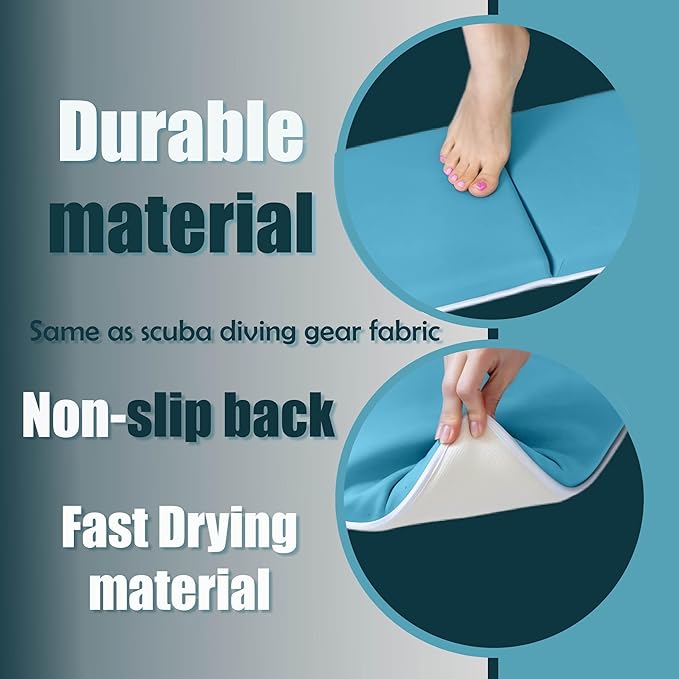 Supa Ant Bath Kneeler – 8 Suction Cups & 1.5" Thick Padding. Award Winning Baby Bath Kneeler and Elbow Rest Pad Set with 5 Bath Toy Organizer Pockets. Non Slip Fast Drying Baby Bath Essentials Blue