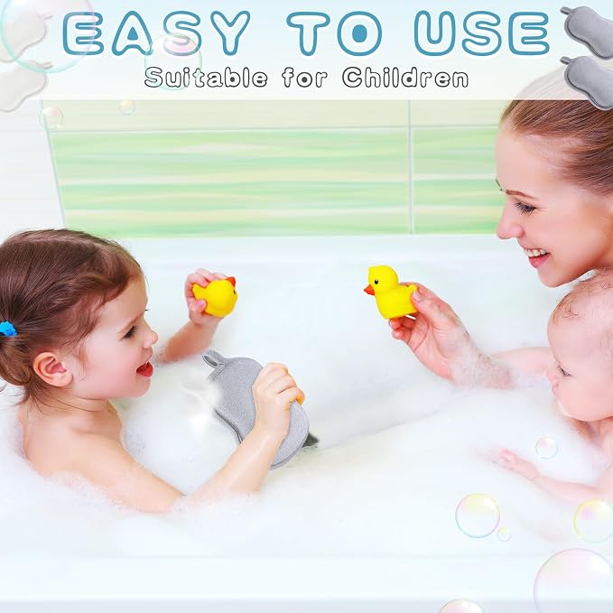 Tatuo 4 Pieces Baby Bath Sponge Soft Comfy Cotton Baby Sponge Toddler Absorbent Loofah for Kids Babies Boy Girl(Grey,White)