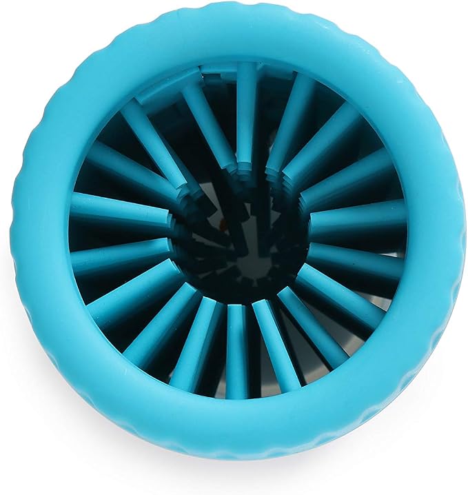 Dexas MudBuster Medium Dog Paw Cleaner, Blue, Fits 1.5"-2.5" Wide Paws, Gentle Silicone Bristles for Quick, Easy Cleaning (Pack of 6)