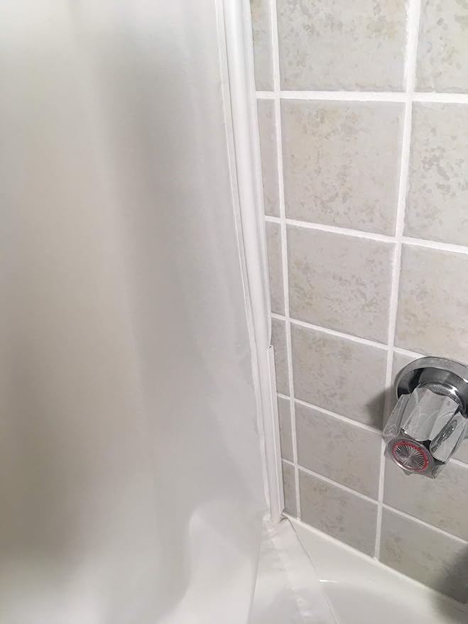 30" Shower Curtain Water Barrier & Leak Guard Kit – Side Seal System Stops Water Leaks, Blow-in & Splashing – Keeps Water in Tub or Shower – Easy Install, Works with Any Curtain (30” Wall Channels)