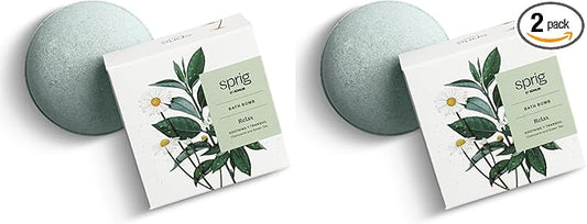 Sprig by Kohler Chamomile + Green Tea Bath Bomb, Hypoallergenic, Made with Natural Botanicals & Premium Skincare Ingredients (Shea Butter, Coconut Oil, & Kaolin Clay) to Calm and Sooth - Relax