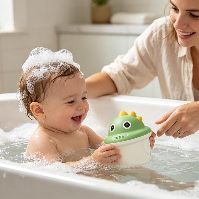 Baby Bath Rinse Cup, Shampoo Bath Rinser with Easy-Grip Handle, Tear-Free Design for Infants, Toddlers and Kids (Green)