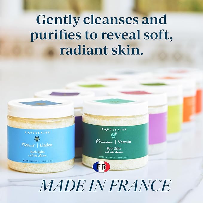 Provence Sante Relaxing Bath Salt - Luxury and Soothing Soak - Fresh Linden Blossom Scent - Made in France - 20 Oz