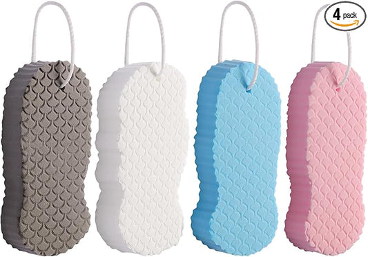 4 PCS Magic Exfoliating Bath Sponge,3D Super Soft Exfoliating Body Scrubber, Skin Friendly & Reusable,Remover Dead Skin for All Skin Types,for Men Women