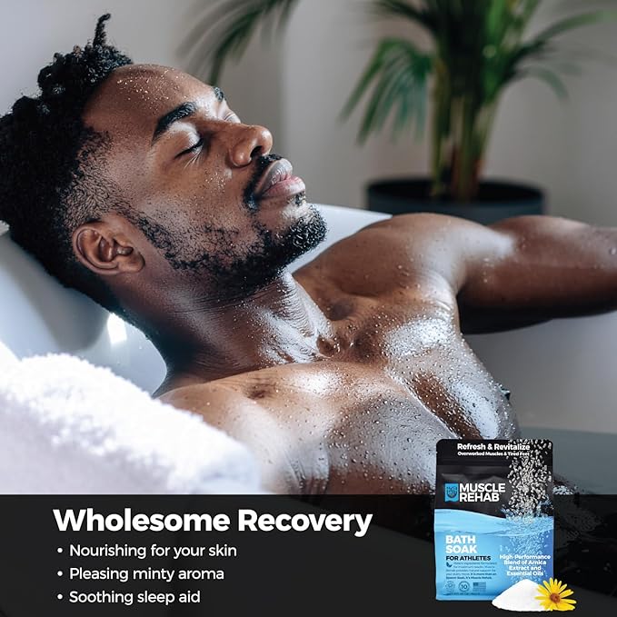 Epsom Salt Bath Soak 5 Travel Packets - with Arnica and Magnesium for Muscle Pain Relief - Portable Foot Soak for Athletes and Active Recovery