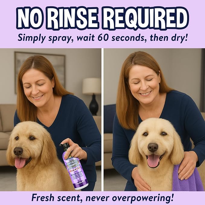 Bodhi Dog Waterless Shampoo - Natural Dry Shampoo for Dogs & Cats - Neutralizes Pet Odor - No Rinse Required - Made of Natural Extracts - Safe for Sensitive Skin - Made in USA - Lavender (1 Gallon)