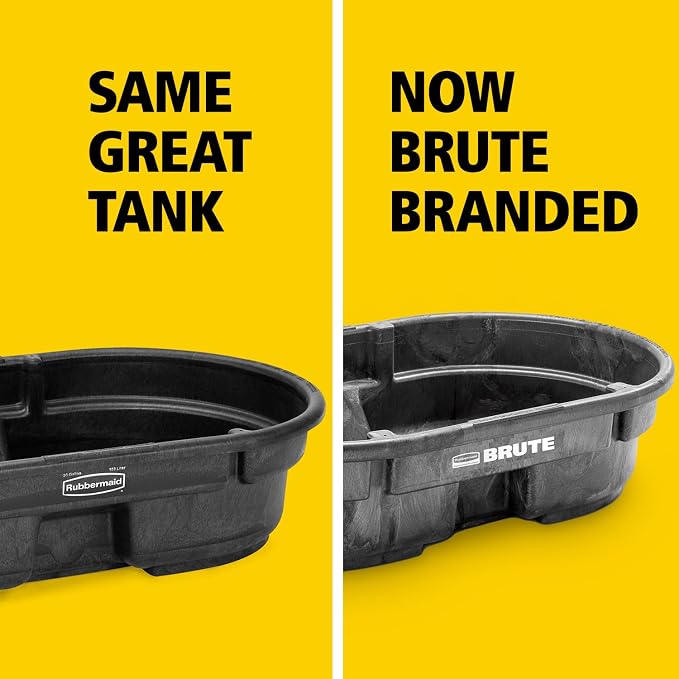 Rubbermaid Commercial Products Stock Tank, 50-Gallons, Structural Foam, Heavy Duty Container, for Livestock/Animal/Cattle Feed & Water, Outdoor Homemade Pool/Hot Tub/Bathtub, & Pet Cleaning/Dog Wash