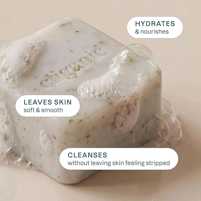 Cliganic Hydrating Bar Soap -Body Soap For Men & Women with 98% Natural Ingredients Cleanses, Moisturizes & Nourishes, Leaves Skin Soft - Vetiver Jasmine & Vanilla Orchid Scents (2 Pack)