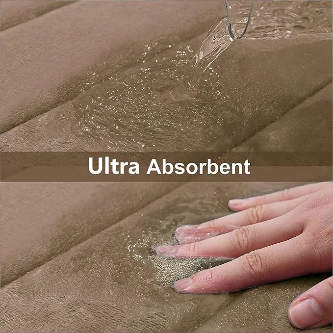 Buganda Memory Foam Bath Mat, 60" x 24", Ultra Soft Bathroom Rugs, Water Absorbent and Machine Washable Bath Rug Runner for Bathroom, Shower, and Tub, Mocha