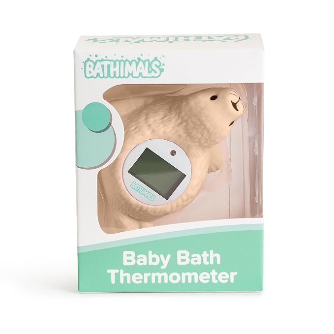 Baby Bath Thermometer | Baby Bath Toys | Adorable Seal Design | Safe Baby Thermometer for Infants | Newborn Essentials | ℉/℃ | Beige
