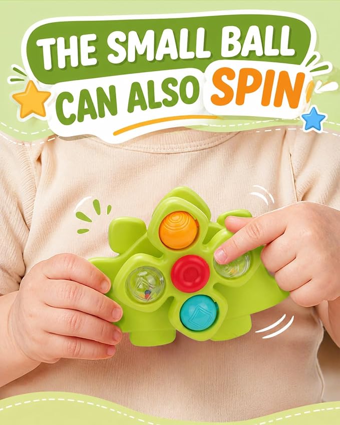 3PCS Dinosaur Suction Cup Toys for 1 Year Old Boys Girls | Sensory Baby Bath Toys for Toddlers 1-3 | Infant Travel & Window Toys | Birthday