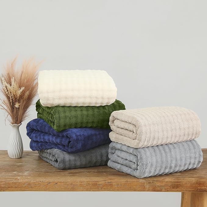 KBY Bath Towels Set 6 Piece 40x80 Inches，2 Extra Large Bath Sheets 2 Hand Towels 2 Washcloths，Highly Absorbent Quick Dry Microfiber,Ultra Soft Towel Set for Bathroom，Spa，Gym， Hotel (Beige)
