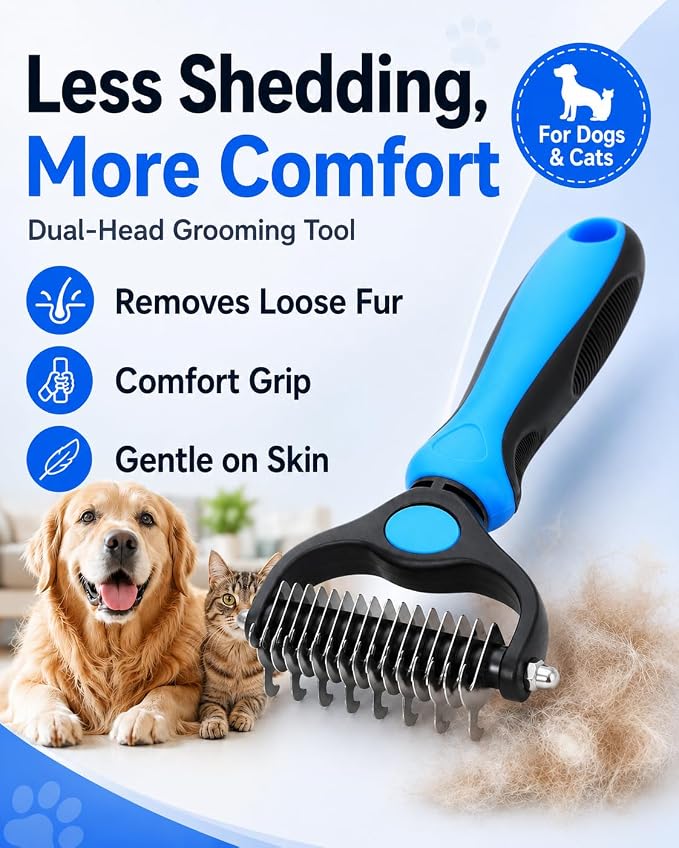 2 Pcs Pet Grooming Tool Deshedding Dog Brush for Dogs Shedding Comb Silent Groom Cats Tools Cepillo Para Perros the Double Sided Reviews Deshedder Brushes Lint Hair Extra Sticky Teeth Remover