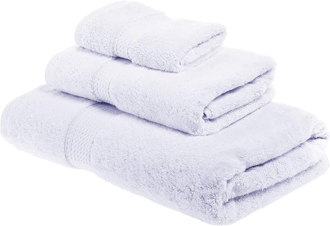 SUPERIOR Egyptian Cotton Ultra Plush & Absorbent, 3 Piece Set, White | Quick Dry, Soft Luxury Towel Set, Bath Essentials, Guest Bath, Spa, 1 Bath, 1 Hand, 1 Face Towels, Madeline Towels