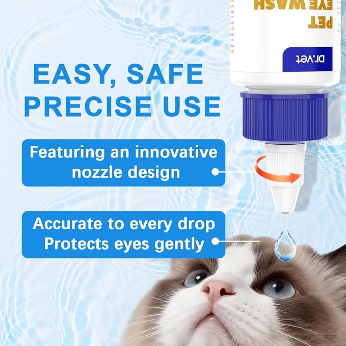 Tear Stain Remover & Eye Cleaner for Dogs & Cats – Hyaluronic Acid, Vitamin B6 & Green Tea Extract, Soothes Dry, Red & Itchy Eyes, Gentle Daily Eye Care