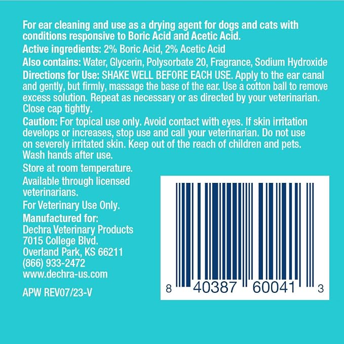 MalAcetic Otic Cleanser for Dogs and Cats, 4 oz