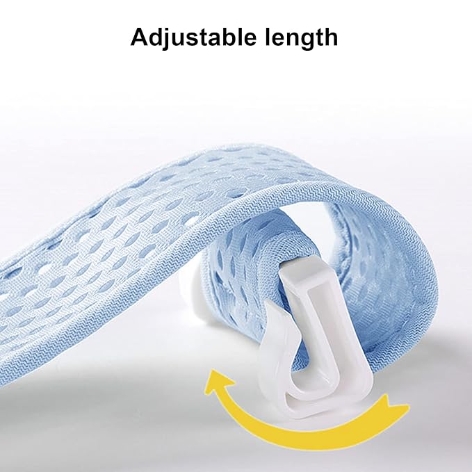 RUIXIA Adjustable Baby Bath Tube Support Mesh Net Soft Breathable Infants Shower Pad Newborn Bathing Mat 5-Point Anti-Slip Bathtub Seat with Sponge Cushion for Toddlers 0-18 Months, Blue, One Size