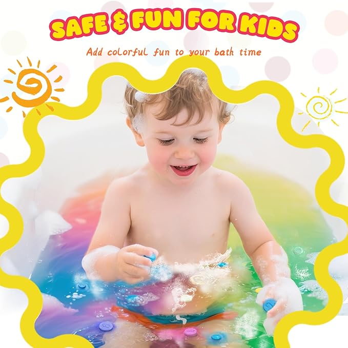 Bath Bombs for Kids, Boys & Girls Teen Easter Basket Stuffers, 180 Mini Color Tablets in 9 Bright Colors for Creative Bathtub Art Bath Toys Fun Colorful Bath Scientific Experiment for Boys Girls 3-12