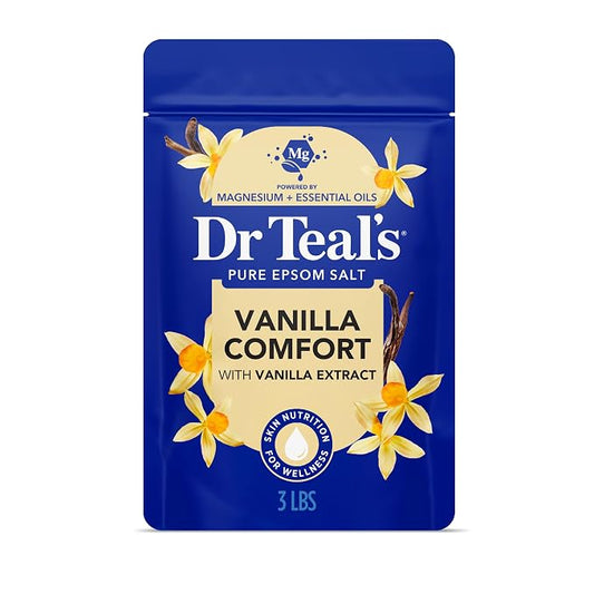 Dr Teal's Epsom Salt Magnesium Soak, Vanilla Comfort, 3 lbs
