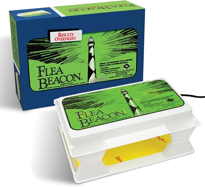 Happy Jack Flea Beacon Indoor Flea Trap, Made in USA | Attracts & Traps Indoor Bugs, Breaks Breeding Cycle Before Adults Lay Eggs, Safe, Fast, & Clean, Made in USA
