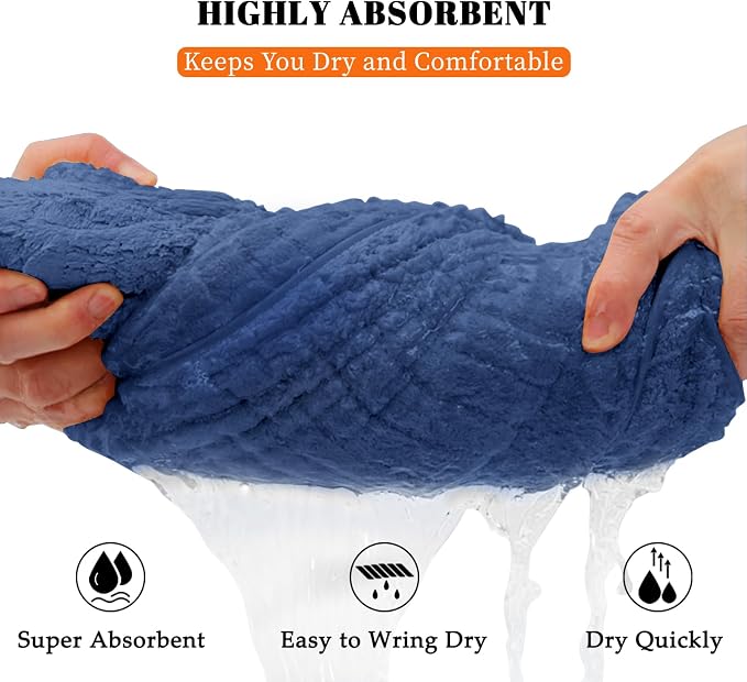 Bath Towels Set of 4 Extra Large 35 x 70 Inches,Luxury Thick High Absorbent and Quick Dry Bath Sheet,Ultra Soft Microfiber,Bathroom,Beach,Yoga,Sport,SPA,Fitness (Navy Blue)