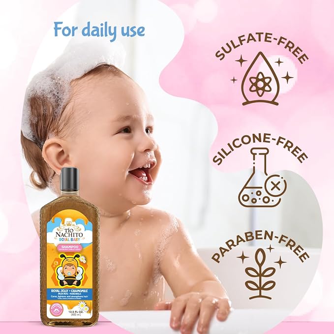 Tio Nacho TIO Nachito Hypoallergenic Baby Shampoo with Royal Jelly & Chamomile - Gentle, Tear-Free Body Wash, 13.5 fl oz (Pack of 3) | Chamomile and Royal Jelly, Gentle Tear-Free Formula, Hypoallergenic, Baby Wash and Shampoo for Sensitive Skin