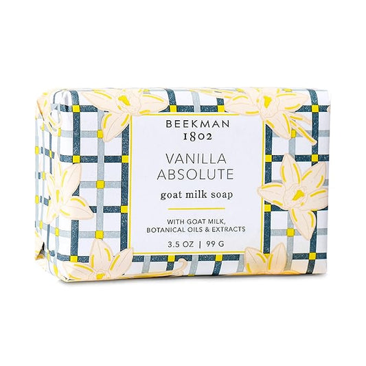 Beekman 1802 Goat Milk Soap – Moisturizing Hand & Body Soap Bar with Shea Butter & Botanical Oils, Triple-Milled, Non-Drying, Made for Sensitive Skin, Vanilla Absolute 3.5 oz