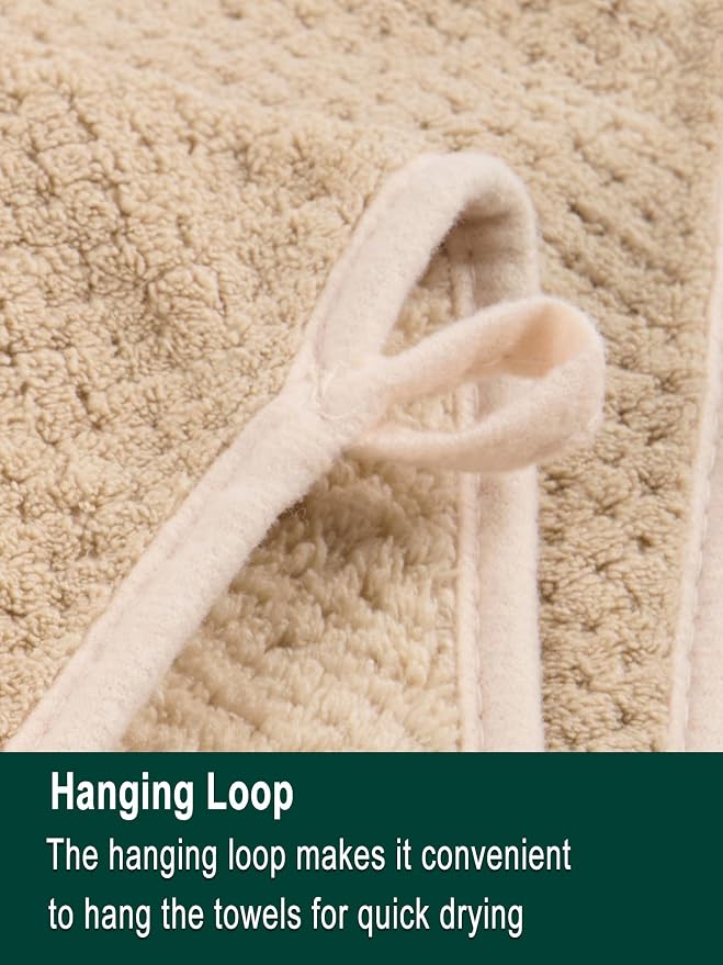 Extra Large Bath Sheets Set 6-Piece, 2 Bath Towels 40x80 Inches, 2 Hand Towels, 2 Washcloths, Soft Absorbent Quick Dry Microfiber Towels for Bathroom Beach Pool Gym Spa, Beige