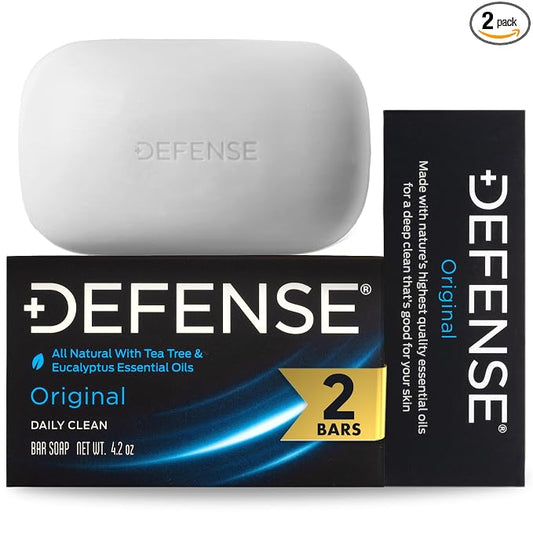 Defense Soap 2pk All Natural Tea Tree Bar Soap for Men | Made by Wrestlers with Tea Tree Oil & Eucalyptus Oil to Promote Healthy Skin
