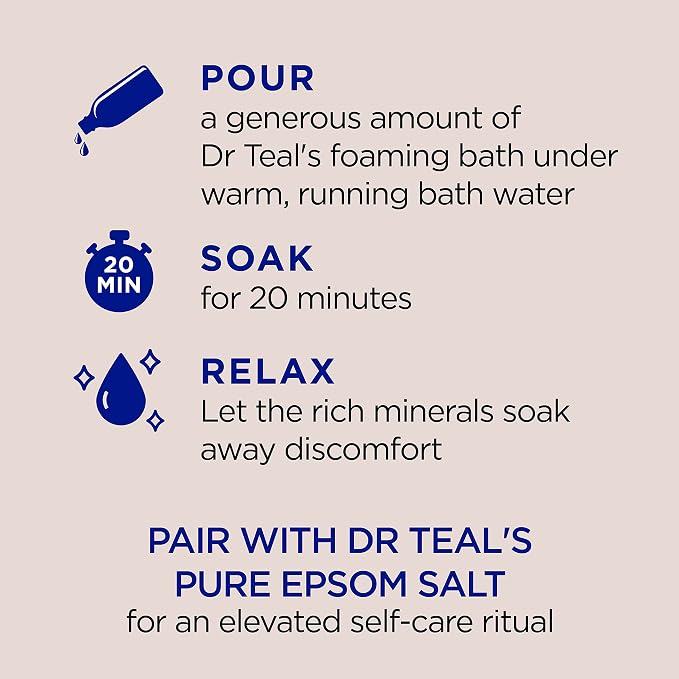 Dr Teal's Foaming Bath with Pure Epsom Salt, Nourish & Protect with Coconut Oil, 34 fl oz (Pack of 4)