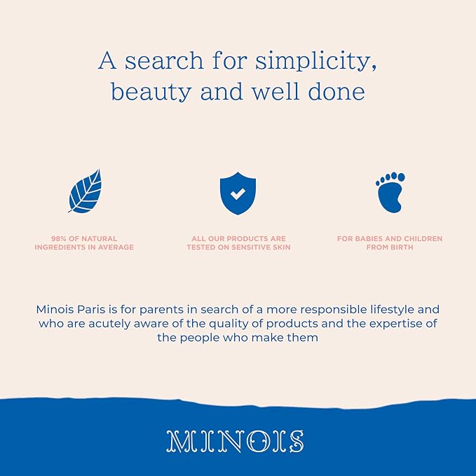 MINOIS PARIS Micellar Cleansing Water for Babies | No-Rinse Hydrating Face & Body Wash | Baby Essential with Natural Ingredients | Gentle Skin Care Made in France | 8.45 fl oz