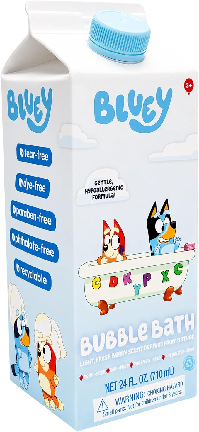 Bluey Bubble Bath for Toddlers and Kids 3+, Fresh Berry Scent, Tear Free | Dye, Paraben, Phthalate-Free | Hypoallergenic | 24 oz/ 710 ml