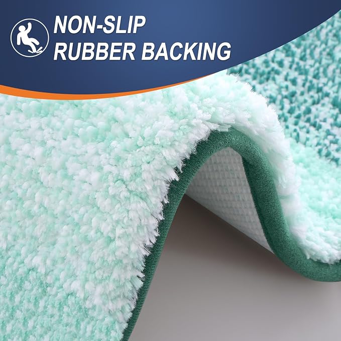 OLANLY Bathroom Runner Rugs Mat 44x24, Extra Soft Absorbent Microfiber Bath Rugs, Rubber Backing, Quick Dry, Long Bath Mats for Bathroom, Tub and Shower, Home Decor Accessories, Blackish Green