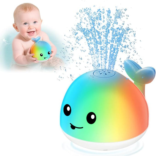 Baby Bath Toys, Light Up Whale Bath Toy Sprinkler for Babies 6-12-18 Months, Bath Toys for Kids 1-3, Toddler Fountain Bathtub Toys, Baby Pool Toys for Toddlers 1-3 Girls Boys Summer Birthday Gifts