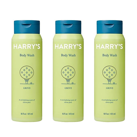 Harry's Body Wash Shower Gel for Men - Grove Scent - (3 Pack) 16 fl oz - Sensitive Skin Body Wash - No Parabens, Sulfates, or Dyes