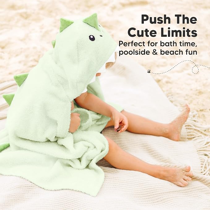 KeaBabies Organic Baby Towel with Hood for Girls, Boys, Soft (Draco) | Absorbent 100% Cotton Hooded Baby Towels for Newborns, Infants, Large Hooded Bath Towels for Babies, Kids, Toddler 1-3