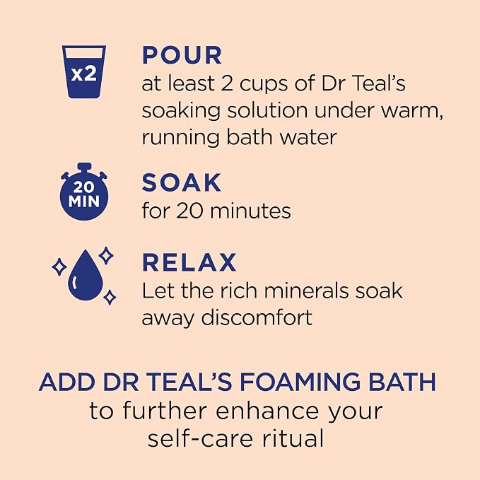 Dr Teal's Epsom Salt Magnesium Soak, Pre & Post Workout with Menthol & Essential Oils, 3 lbs (Pack of 4)