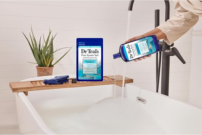 Dr Teal's Pure Epsom Salt,Restorative Minerals with Magnesium,Potassium & Zinc,3 lbs,(Pack of 2)