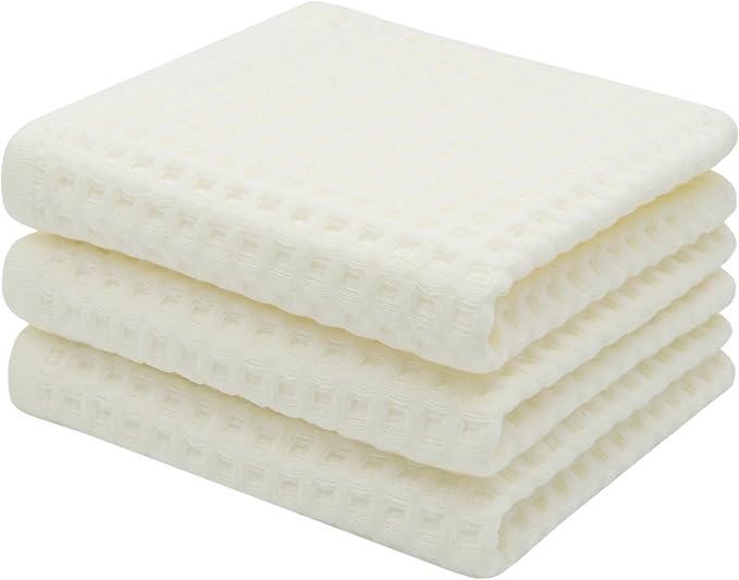 Mia's Dream Cotton Bathroom Hand Towels Set,3 Pack,13" x 27",Beige | Quick Drying Hand Towels for Bathroom & Kitchen, Thin Bath Towels and Washcloths Sets, Soft Face Towels