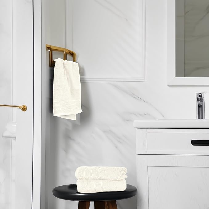 Tens Towels Pack of 6 Hand Towels, 100% Cotton, Lighter Weight, Quick to Dry, 16 x 28 Inches, Super Soft & Absorbent, Perfect for Bathroom & Kitchen, Cream