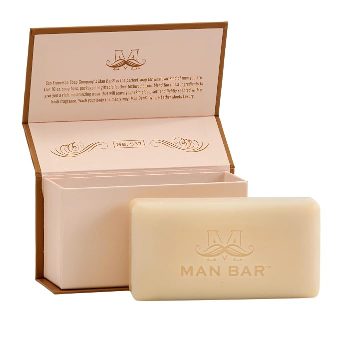 San Francisco Soap Company Spiced Tobacco Fragrance Man Bar - Moisture Rich - No Harmful Chemicals - Good for all Skin Types - Made in the USA