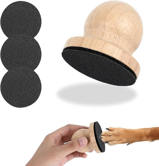 Dog Nail File,Wood Cat Nail File Boards,Pet Toenail Grinder Board, Scratcher Board Puppy Pad for Small to Medium-Sized Dogs and Cats with 3 Pcs Replaceable Sandpaper (White)