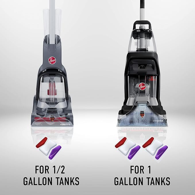 Hoover Paws & Claws Clean Packs, Sea Breeze Scent, Pre-Measured Concentrated Pack Solution, Tackles Tough Pet Messes & Stains, Pair Full Size Carpet Cleaning Machines