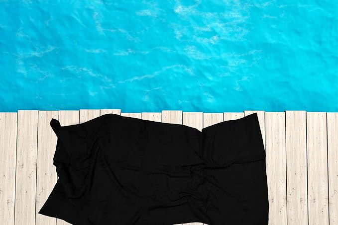 Bath Towels Bulk Set of 12 – 24" x 50" – 100% Cotton Terry, Soft, Quick-Dry & Highly Absorbent – Black Towels for Bathroom, Spa, Gym, Hotel, Pool & Everyday Use