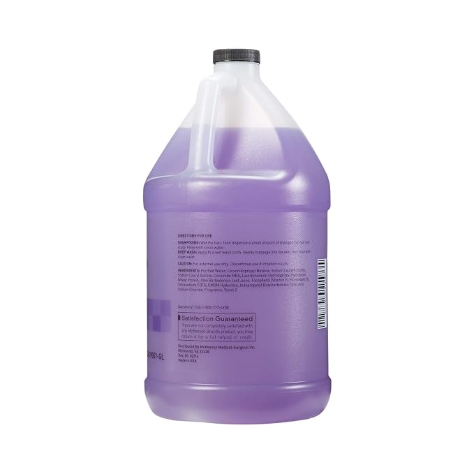 McKesson Shampoo and Body Wash with Aloe & Vitamin E, 1 Gallon [Pack of 1] Bulk, Refill, Tearless, Lavender